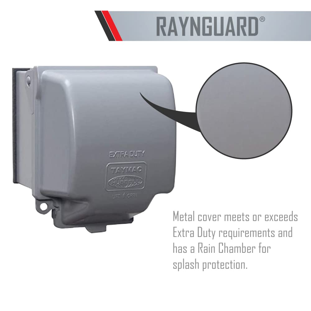 TAYMAC MX7200 RaynGuard Extra Duty Metal Weatherproof in-Use Cover, 2-Gang, Gray
