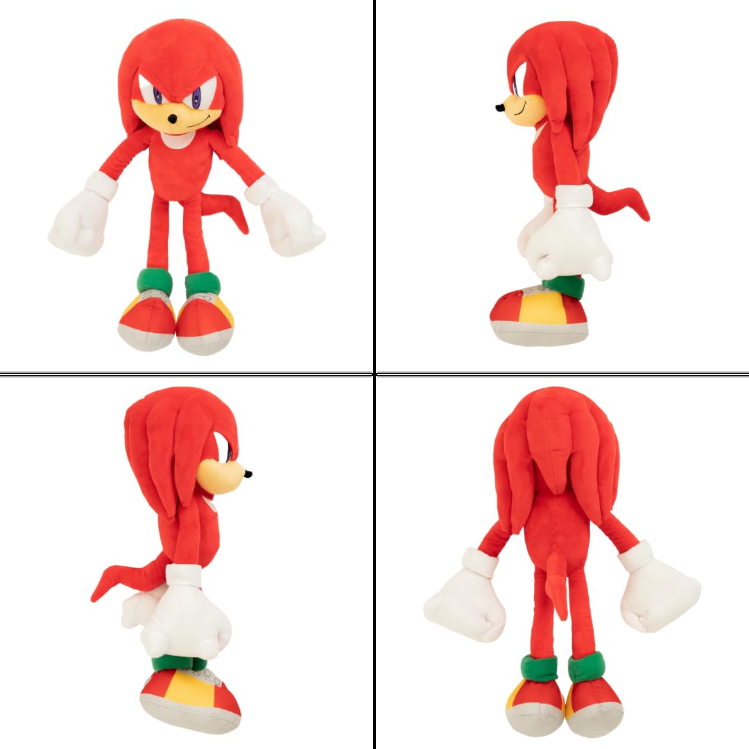 Sonic The Hedgehog Anime Knuckles The Echidna Kids Plush Cuddly Cuddle Pillow, Super Soft & Cozy, 18.50" Tall, (Officially Licensed Product) by Franco
