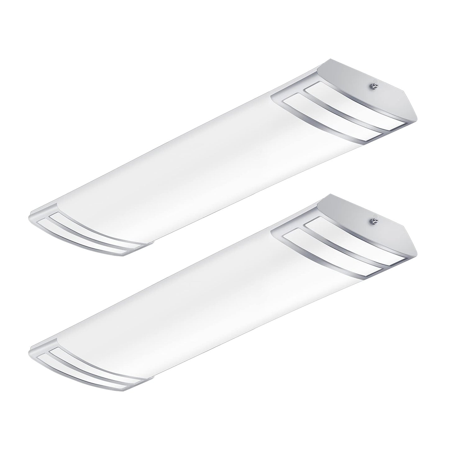 FAITHSAIL 2FT LED Light Fixture 20W, 2200lm, 4000K Neutral White, 2 Foot LED Linear Flush Mount Kitchen Lights Fixtures Ceiling for Closet, Craft Room, Laundry, Fluorescent Tube Replacement, 2 Pack
