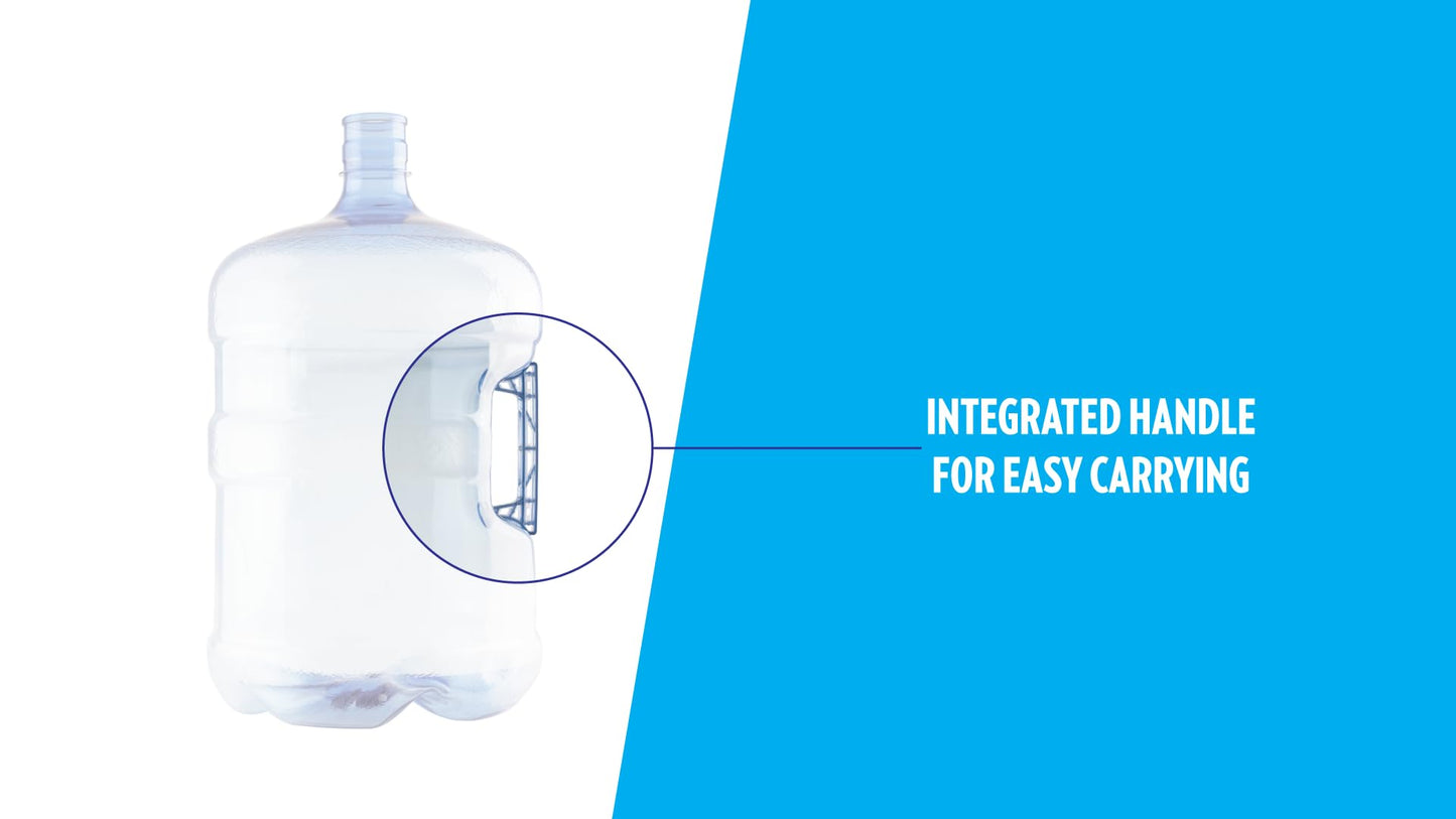 New Wave Enviro BPA Free PET Bottle, 5-Gallon Capacity, Crown Top (cap not included), Designed for Durability with Integrated Handle