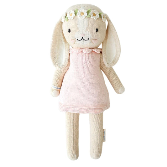 cuddle + kind Hannah The Bunny Blush Regular 20" Hand-Knit Doll – 1 Doll = 10 Meals, Fair Trade, Heirloom Quality, Handcrafted in Peru, 100% Cotton Yarn