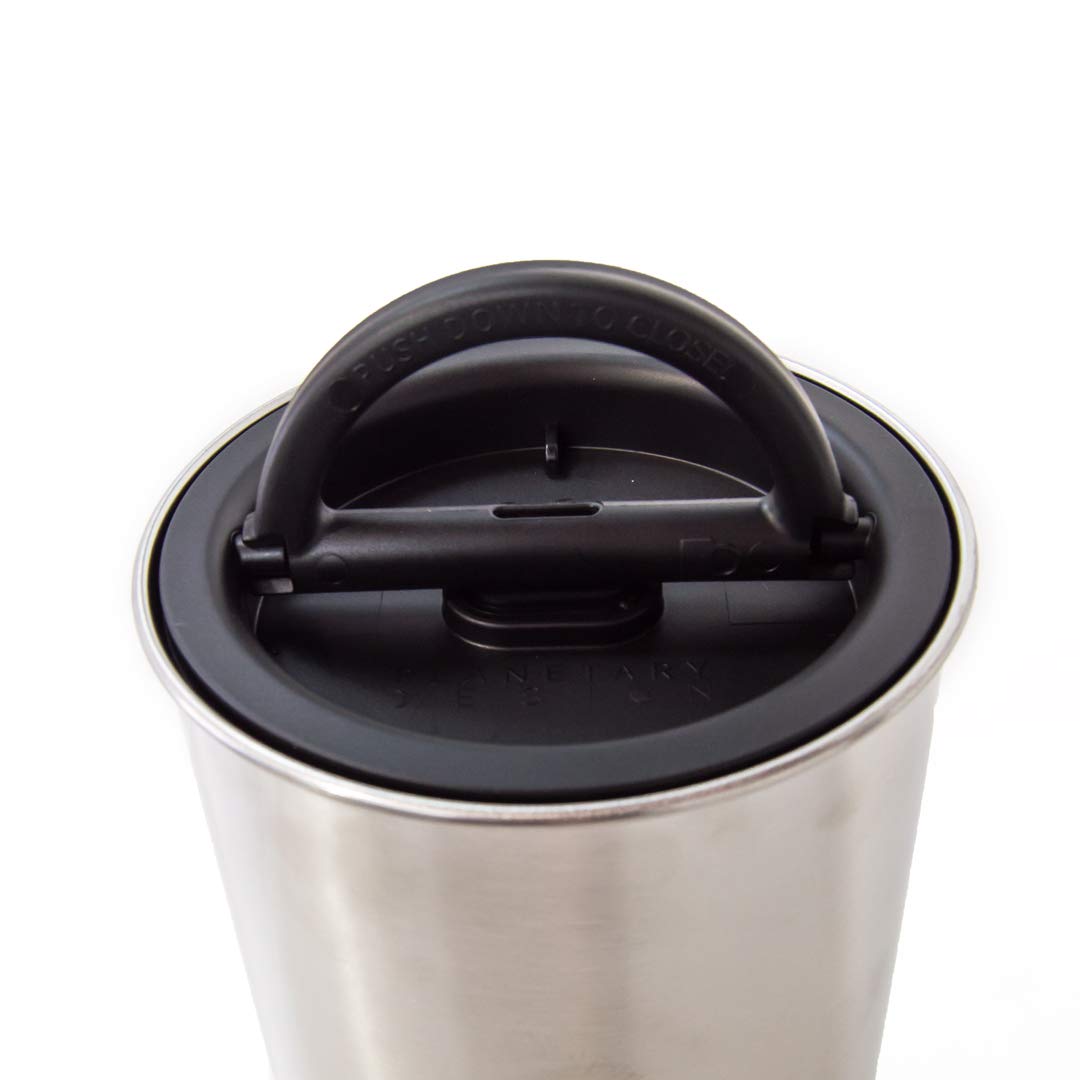 Planetary Design Airscape Stainless Steel Coffee Canister | Food Storage Container | US Patented Inner Plunger Lid REMOVES Excess Oxygen | Don't Buy airtight, Buy AIR-Less | (Medium, Brushed Copper)