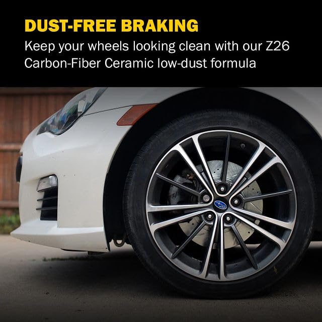 PowerStop Rear Brake Pads For Cadillac ATS 2016-19 |Chevrolet Camaro 2016-20 |Corvette 2014-19 |Ford Mustang 2016-20 - Z26 Carbon-Fiber Ceramic Brake Pads With Installation Hardware, Z26-1718