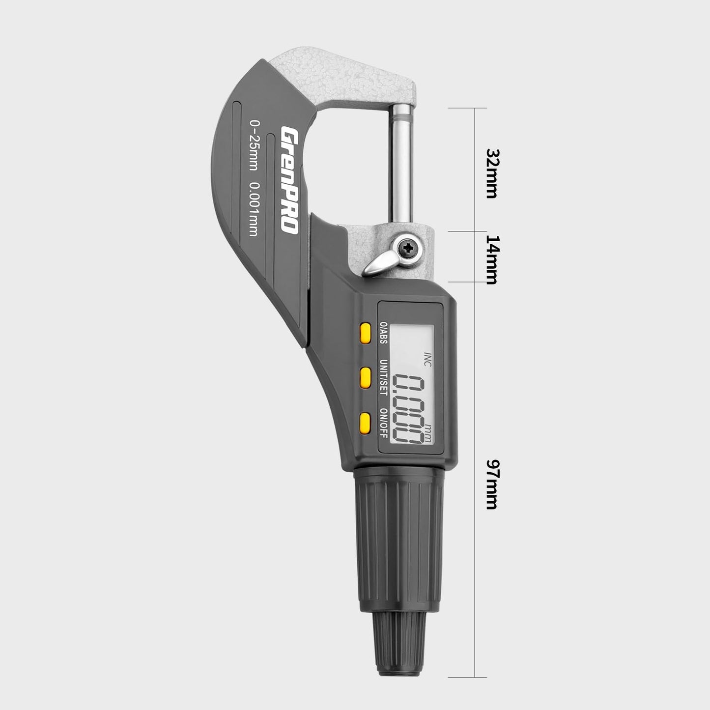 Digital Micrometer Measuring Tool, Professional Inch/Metric Precision Thickness Gauge with Extra Battery, DIY and Household Use 0.00005"/0.001 mm Accuracy Micrometers Machinist Tools