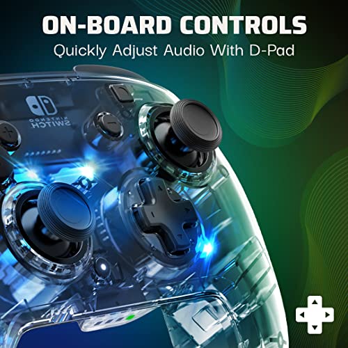 PDP Gaming Afterglow Wireless Nintendo Switch Pro Controller: Prismatic RGB LED Lighting, Full Motion Control Gamepad, Customizable Paddle Buttons