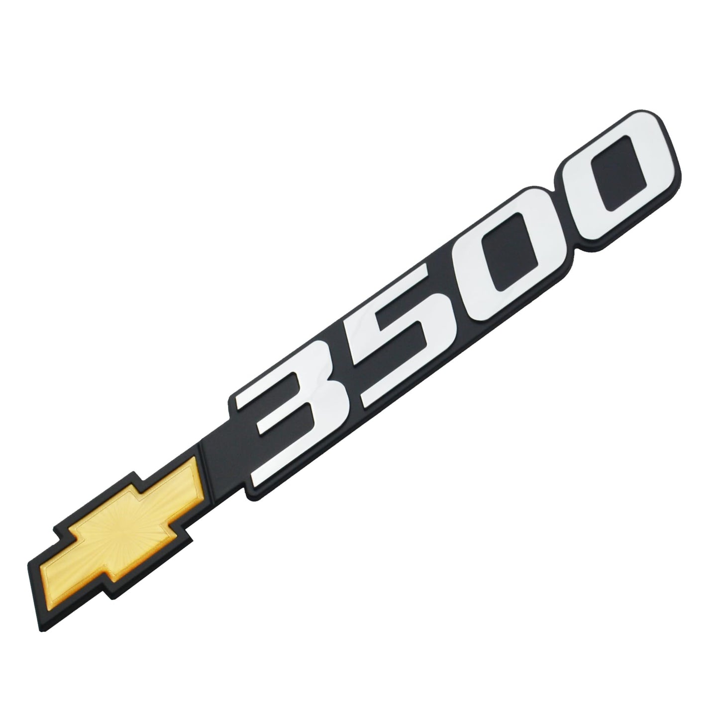 Pair Set Bowtie 3500 Emblems Front Door Right Left 3D Badge Nameplate Sticker Replacement for 2001-2007 Silverado 15126053 (Yellow)