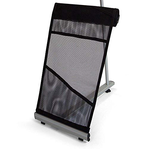 Vispronet Mesh Brochure Holder - 0.9ft x 4.6ft Portable Literature Stand with 4 Pockets & Carrying Bag, Collapsible Literature Rack For Businesses, Standing Brochure Holder, Vendor Booth Supplies