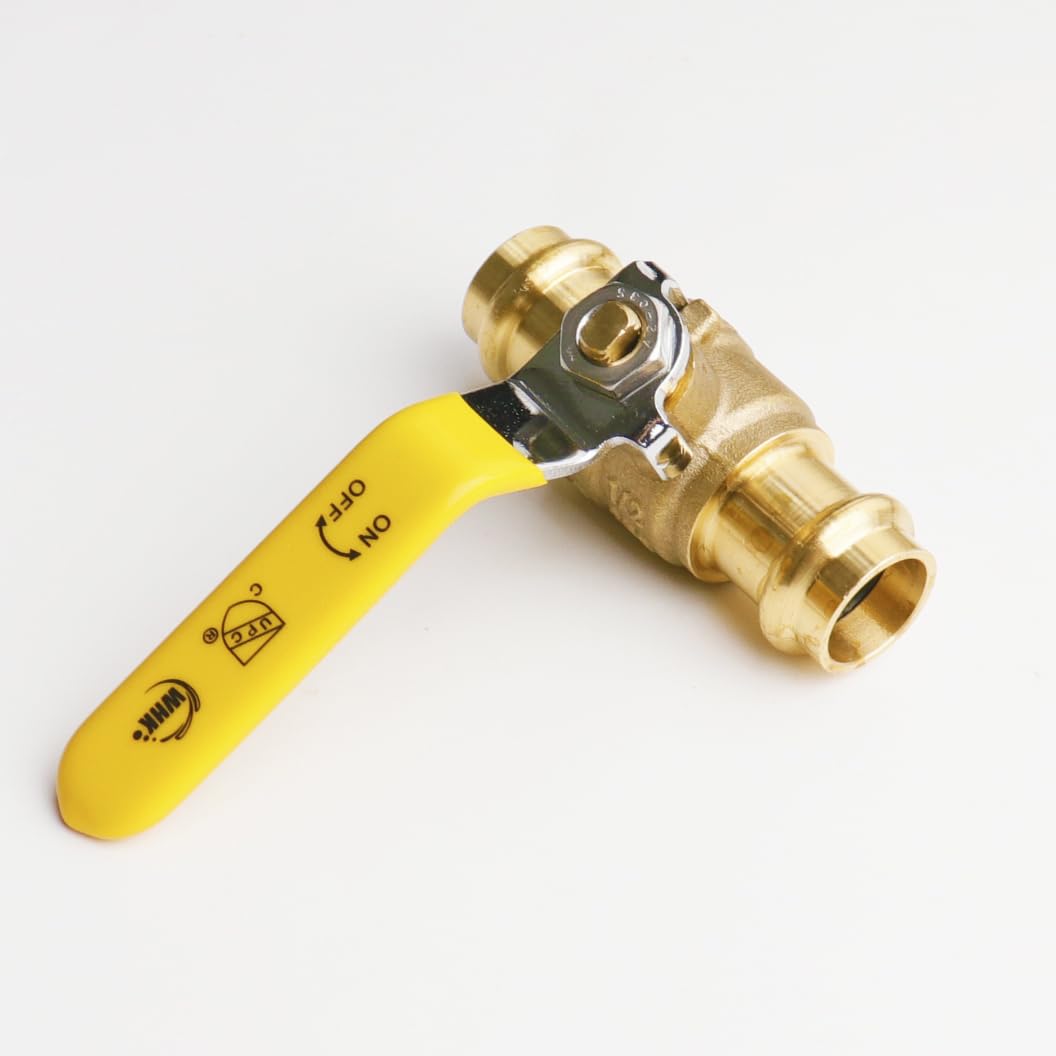 WHK 10 Pack 1/2" Press Propress Ball Valve Pro Press Ball Valve Fittings to Press into 1/2" Copper（Lead-Free,Pro Press Brass Ball Valve 1/2,10PCS)