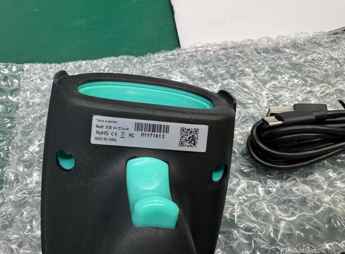 Tera 1D 2D QR Barcode Scanner Wireless with Stand, Heavy Duty Industrial IP66 Drop Resistance, Image Scanning Handheld Reader Compatible for Bluetooth with Vibration Alert Model 8100, Battery Powered