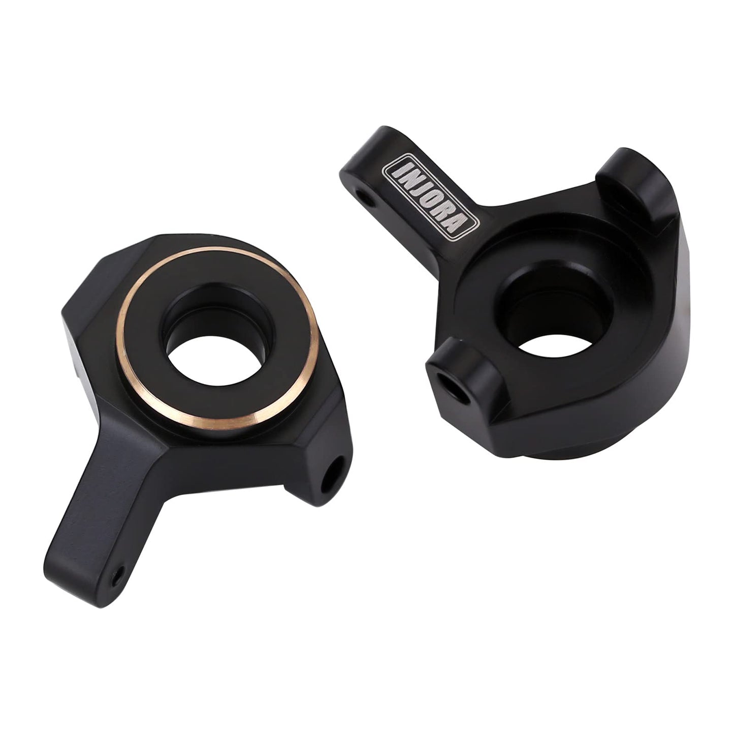 INJORA RC Black Brass Upgrades Steering Knuckle,Diff Cover and Steering Rod Tie Links Set for 1/24 RC Crawler Car Accessories Axial SCX24 Gladiator Bronco AXI90081 Upgrades Parts