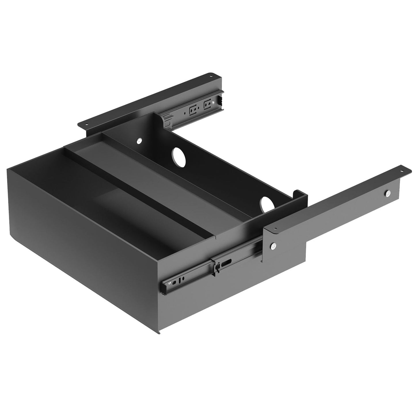 Gaxomo Under Desk Drawer(15.2''x10''x4'') with Sliding Pencil Tray, Desk Mounted Sliding Pull-out Drawer for Office Desk Drawer Attachment, Extra Storage Organizer for Sit Stand Workstation