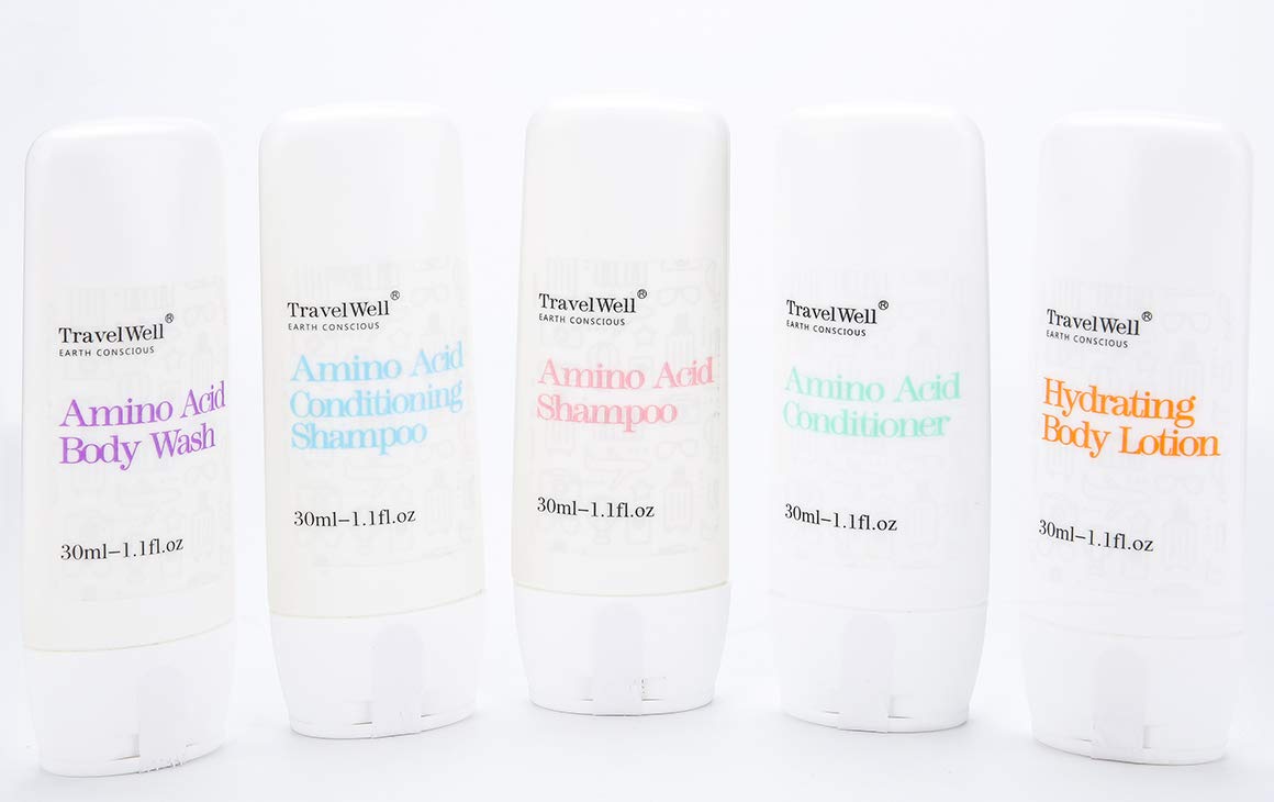 TRAVELWELL Hotel Amenities 30ml Shampoo (25 Bottles) + Conditioner (25 Bottles) + Mini Soap Bars (25 Bars, 28g) | Travel Size Toiletry Set