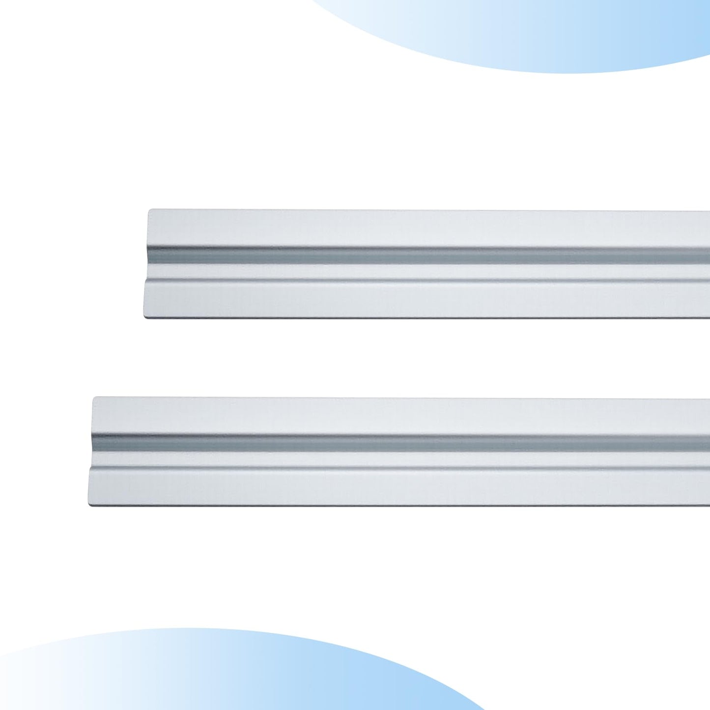 Trandraft 2 Pack Universal File Bars for Filing cabinet Lateral Front to Back File Drawer Rail for Hanging Wood Cabinets Office Storage to Keep Organized (Silver)