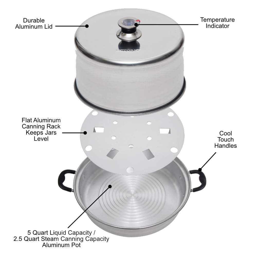 Kitchen Crop Steam Canner with Temperature Indicator (Aluminum Steam Canner)