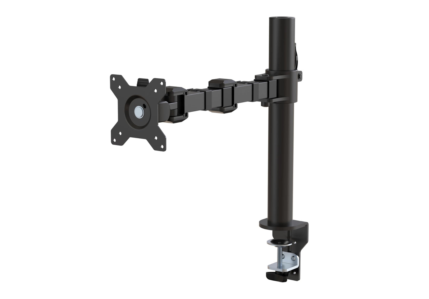 Amazon Basics Single Computer Monitor Stand with Tilt and Rotation, Height Adjustable VESA Desk Arm Mount, Steel, 30 inches, Black