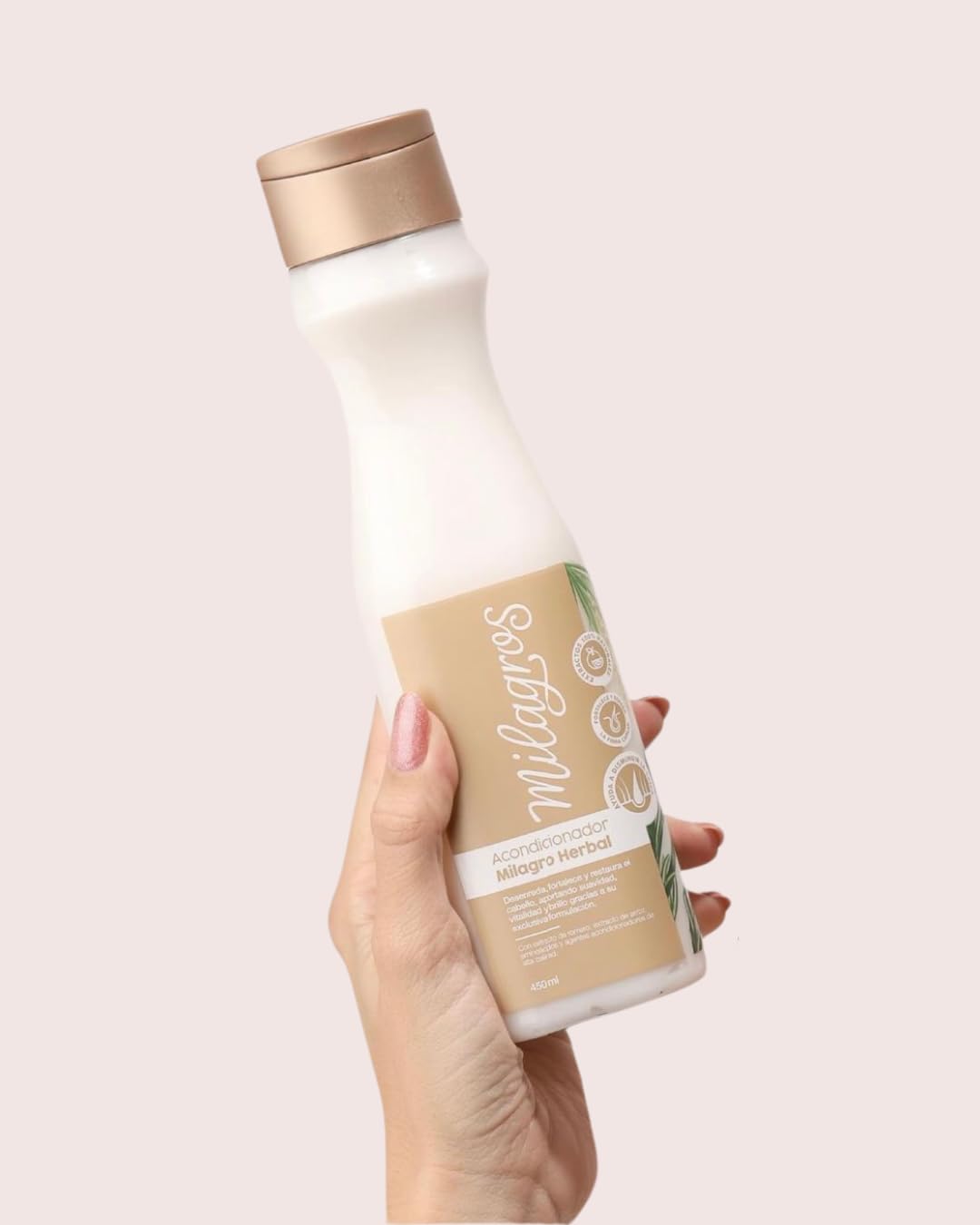Milagros Shampoo y Acondicionador Herbal - Romero, Jengibre y Arroz 100% natural | Combate caida del cabello y promueve su crecimiento.