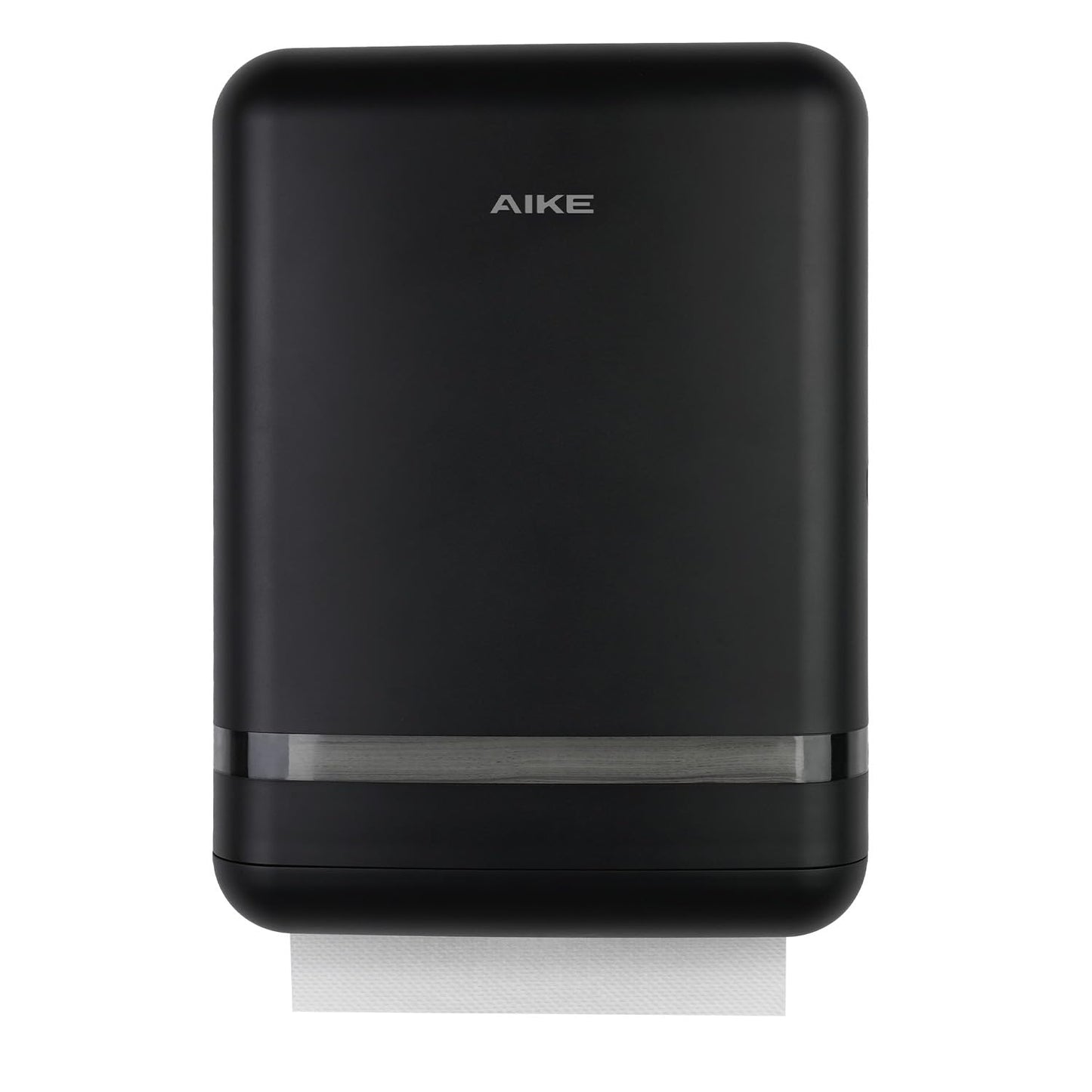 AIKE 400 Sheets Multifold Paper Towel Dispenser Wall Mount for Commercial with Lock Large Capacity, Black (Folded Size 9.0" x 3.5" Or Smaller)