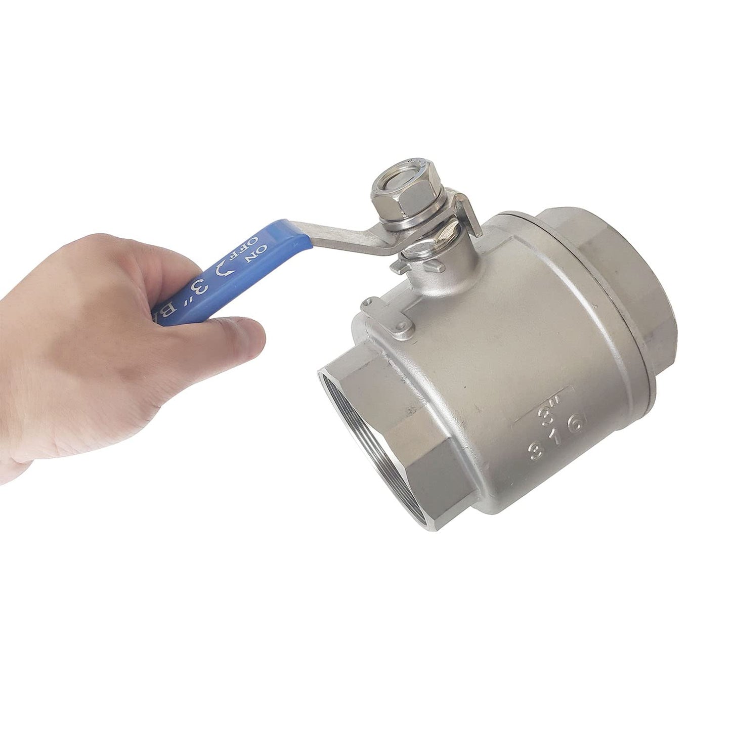 LOZOME 3" Full Port Ball Valves 316 Stainless Steel NPT Female Thread Ball Valve for Water, Oil, and Gas WOG1000