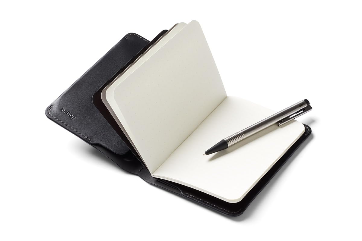 Bellroy Notebook Cover (Leather Folio for Notebook) - Black