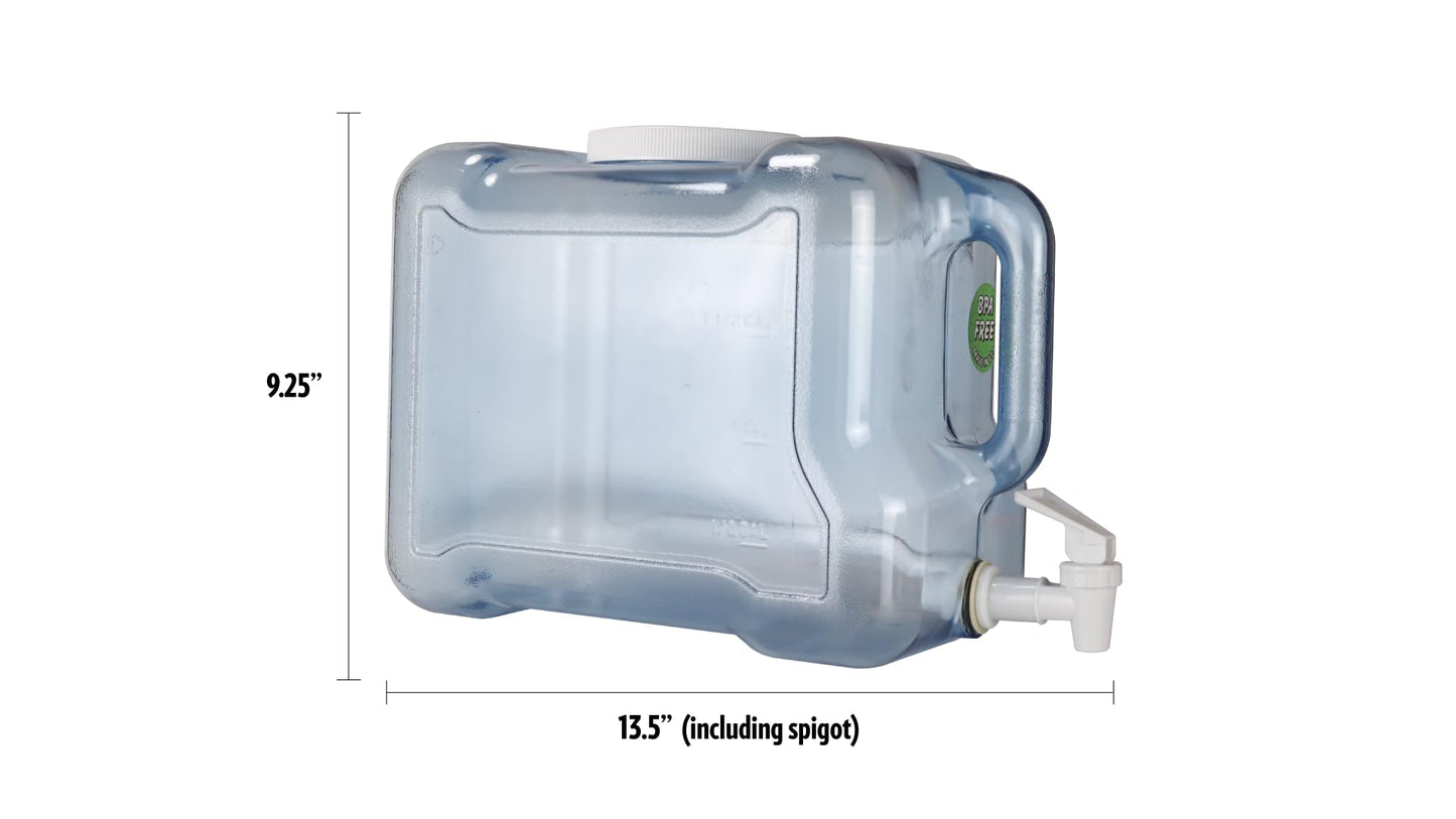 New Wave Enviro Products BPA Free Tritan Bottle, 2 Gallon Refrigerator with BPA Free Spigot and Integrated Handle, Refrigerator Dispenser Bottle, light blue