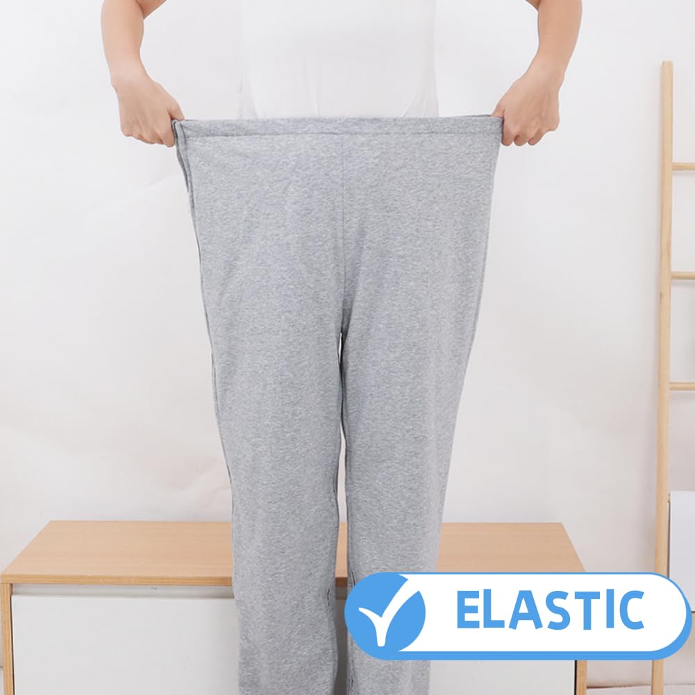 WEEOATAR Unisex Patient Pants,Bedridden Patient Clothing,Disability Clothing with Zippers for Easy Access,Hospital Gowns Nursing Aid for Elderly,Disabled,Dialysis and Bedridden Patients(Grey,XXL)