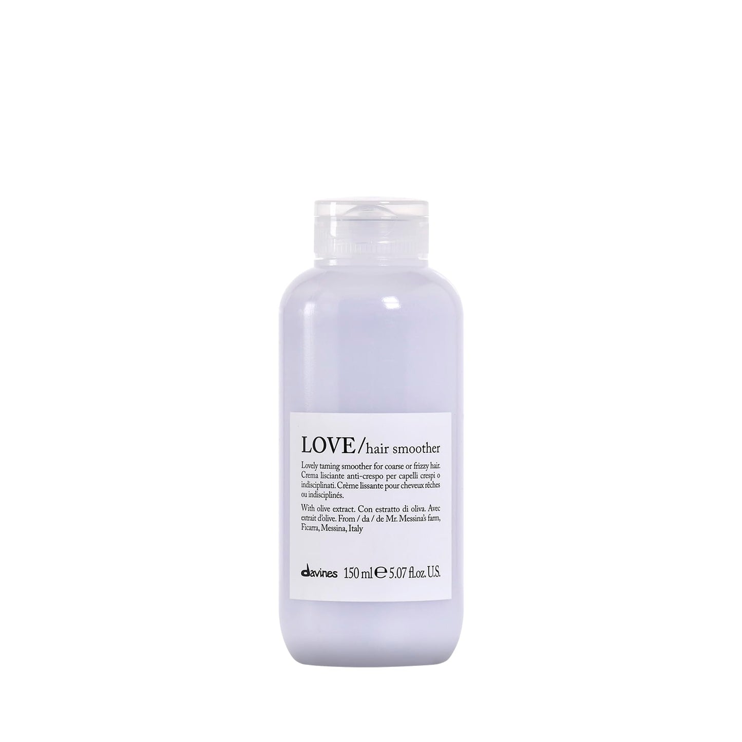 Davines LOVE Hair Smoother, Leave-On Cream To Smooth Frizzy, Unruly Or Wavy Hair Weightlessly, White, 5.07 Fl. Oz.