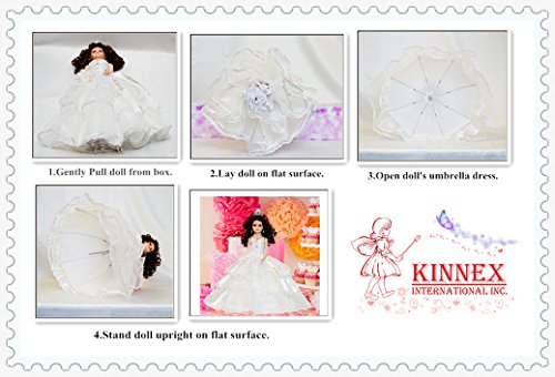 KINNEX COLLECTIONS SINCE 1997 18" Porcelain Quinceanera Umbrella Doll (Quince Anos) KK18725 (Royal Blue)