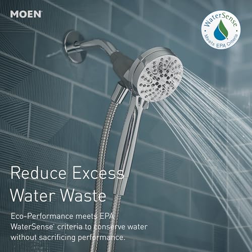 Moen Engage Magnetix Spot Resist Brushed Nickel 3.5-Inch Six-Function Detachable Handheld Showerhead with Magnetic Docking System, 26100SRN