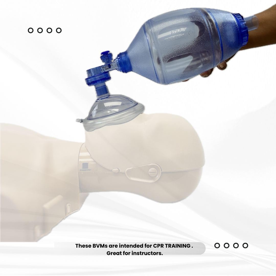 MCR Medical 4-Pack CPR Training Bag Valve Mask (BVM) ADULT/CHILD in Mesh bag, BVM-3081-004