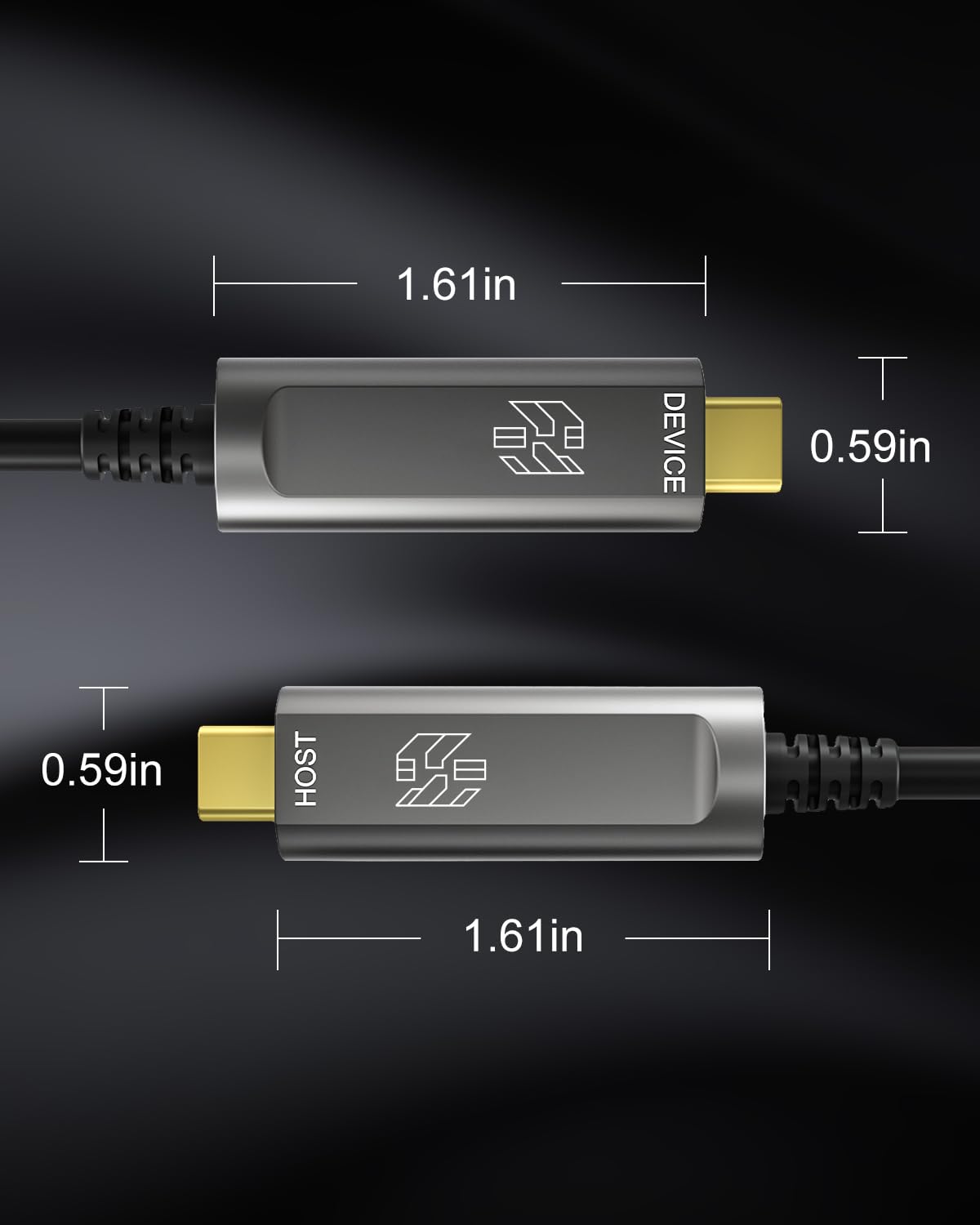 YSerendept Fiber Optic USB C Cable(50ft),High Speed 10Gbps Active Optical USB C to Type-C Cable,Compatible with Webcams, Logitech Cameras,Projectors,HDD,Printer,Black