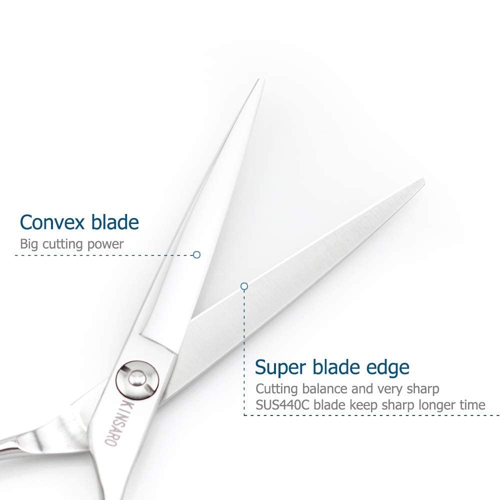 6" Professional Hair Scissors Set Hair Cutting Shears Barber Scissors Japan 440C Barber Hair Thinning Scissors Convex Edge Kinsaro