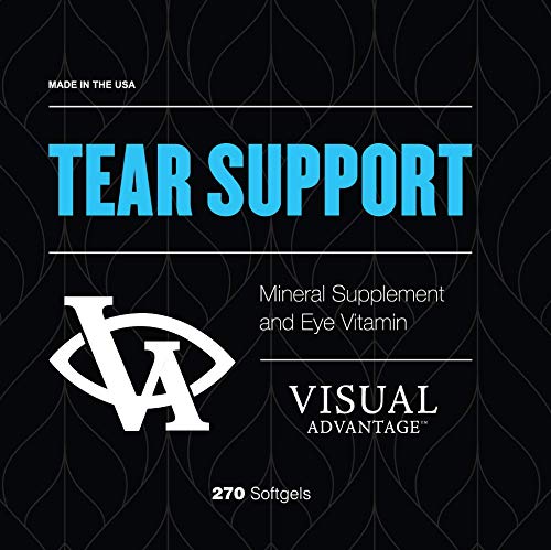 Visual Advantage Tear Support Eye Vitamins - for Dry Eyes - 3 Month Supply