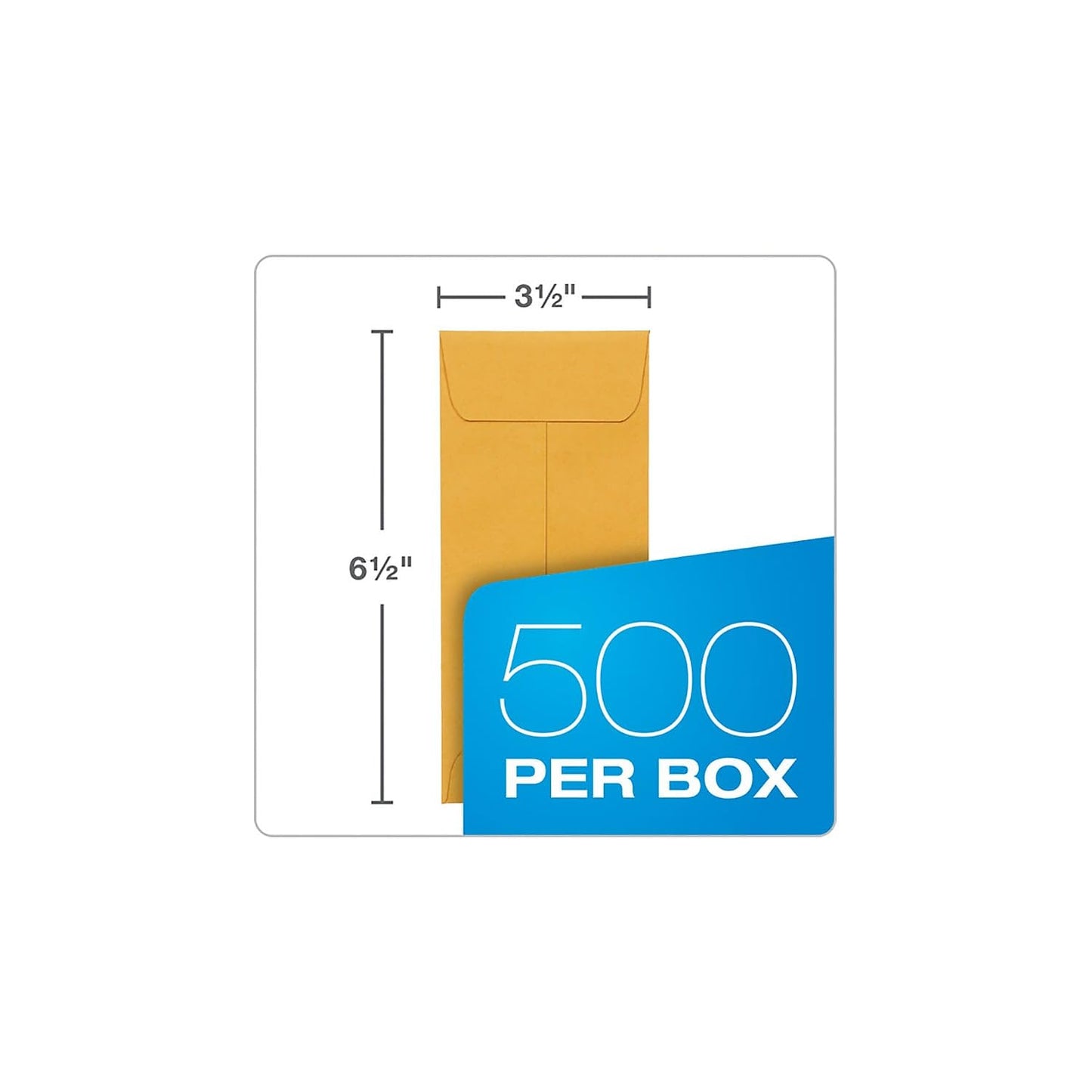 Quality Park #7 Coin and Small Parts Envelopes, Self Seal, for Home, Office, Garden, 24 lb Brown Kraft, 3-1/2 x 6-1/2 Inches, 500/Box (QUA50765)