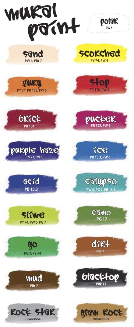 Chroma Mural Paint, Assorted Bright Colors, Pints, Set of 6