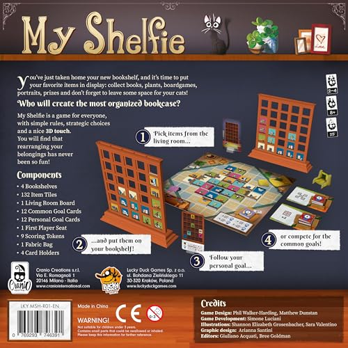 My Shelfie Board Game - Organize Your Shelf and Show Off Your Treasures! Strategy Game, Fun Family Game for Kids and Adults, Ages 8+, 2-4 Players, 30 Minute Playtime, Made by Lucky Duck Games