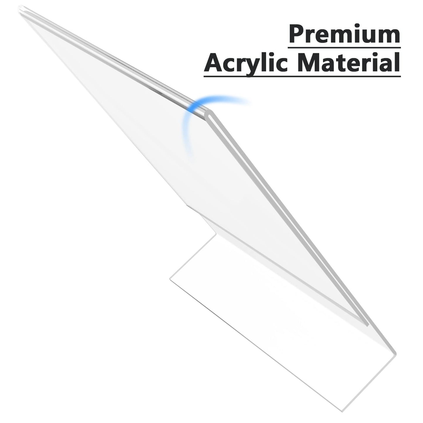MaxGear Acrylic Sign Holder 8.5 X 11 inches Slant Back Sign Holder Clear Sign Display Holder Plastic Display Stands Table Sign Display Holder for Office, Home, Store, Restaurant - Vertical, 12 Pack