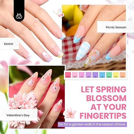 Beetles Gel Nail Polish Set, 70 PCS 60 Colors Nude Pink Jelly Pastel Neno Blue Red Green Glitter Gel Nail Polish Kit with Base Glossy Matte Top Coat Gel Manicure Spring Valentines Gifts for Women