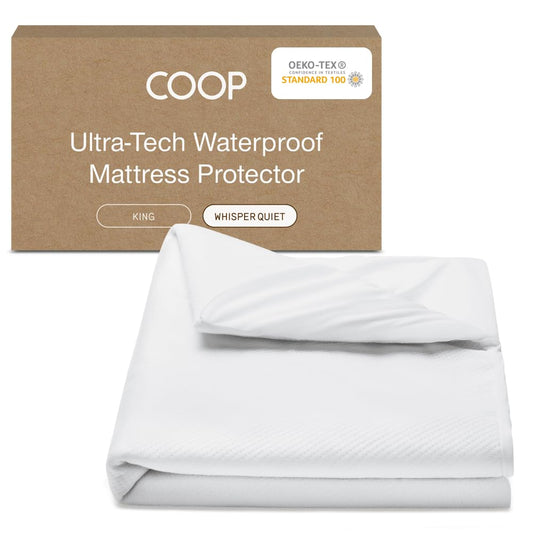 Coop Home Goods Ultra-Tech Waterproof Mattress Protector King, Smooth Top Mattress Pad, Waterproof Cover, Up to 18 Inches Deep, Machine Washable, Noiseless Comfort, King (78x80)