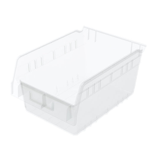 Akro-Mils 30080 Plastic Nesting ShelfMax Storage Bin Box, (12-Inch x 8-Inch x 6-Inch), Clear, (8-Pack)