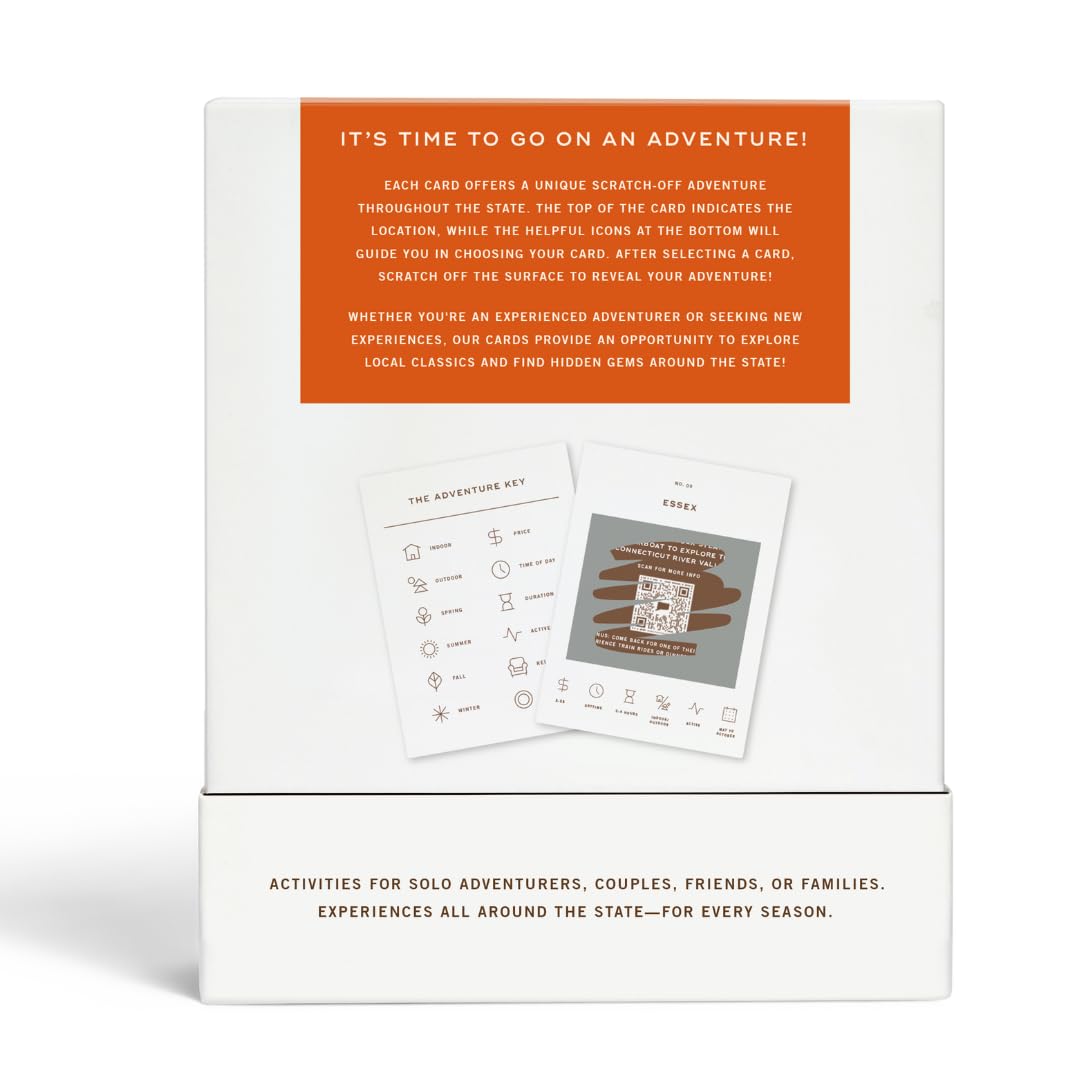 Reach International Outfitters Connecticut Adventure Bucket List: 50 Scratch-Off Cards for Outdoor Activities, Tourist Attractions, and Road Trips - Perfect Travel Gift and Guide for Exploring