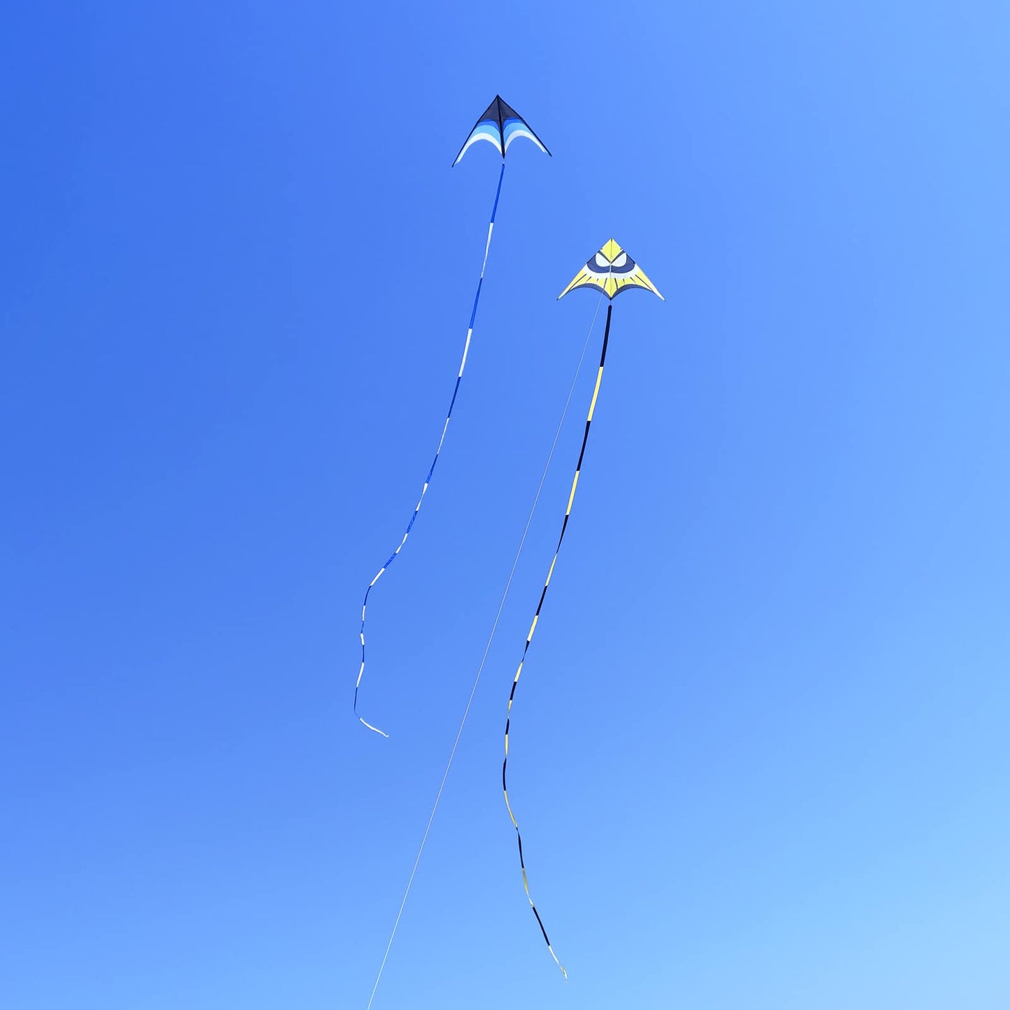 Kaiciuss Huge Delta Kite for Adults Easy to Fly, 9Ft Giant Single Line Style, Extra Large for Beach Trip, with 30M Kite Tail and 300FT String Line Handle (Blue)