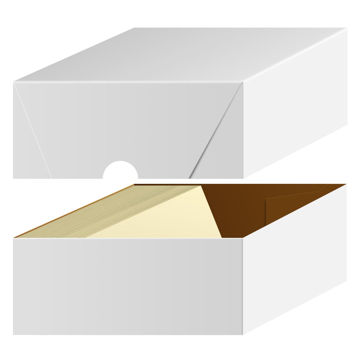 White Business Card Folding Box - Thick and Sturdy Cardboard Boxes for Storage Containers, Packaging, Card Holder and Organizer - 25 per Pack (4" x 3 1/2" x 2")