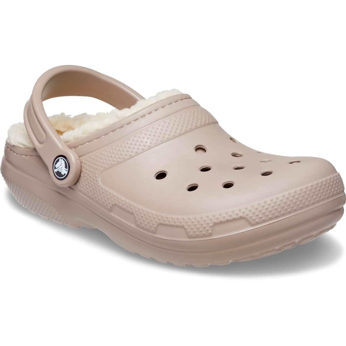 Crocs Unisex Men's and Women's Classic Lined Clog | Fuzzy Slippers, Mushroom/Bone, 12 Women/10 Men