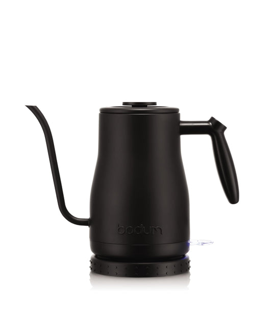 Bodum 34oz Bistro Gooseneck Electric Water Kettle, Pour Over Coffee & Tea, Stainless Steel, Matte Black