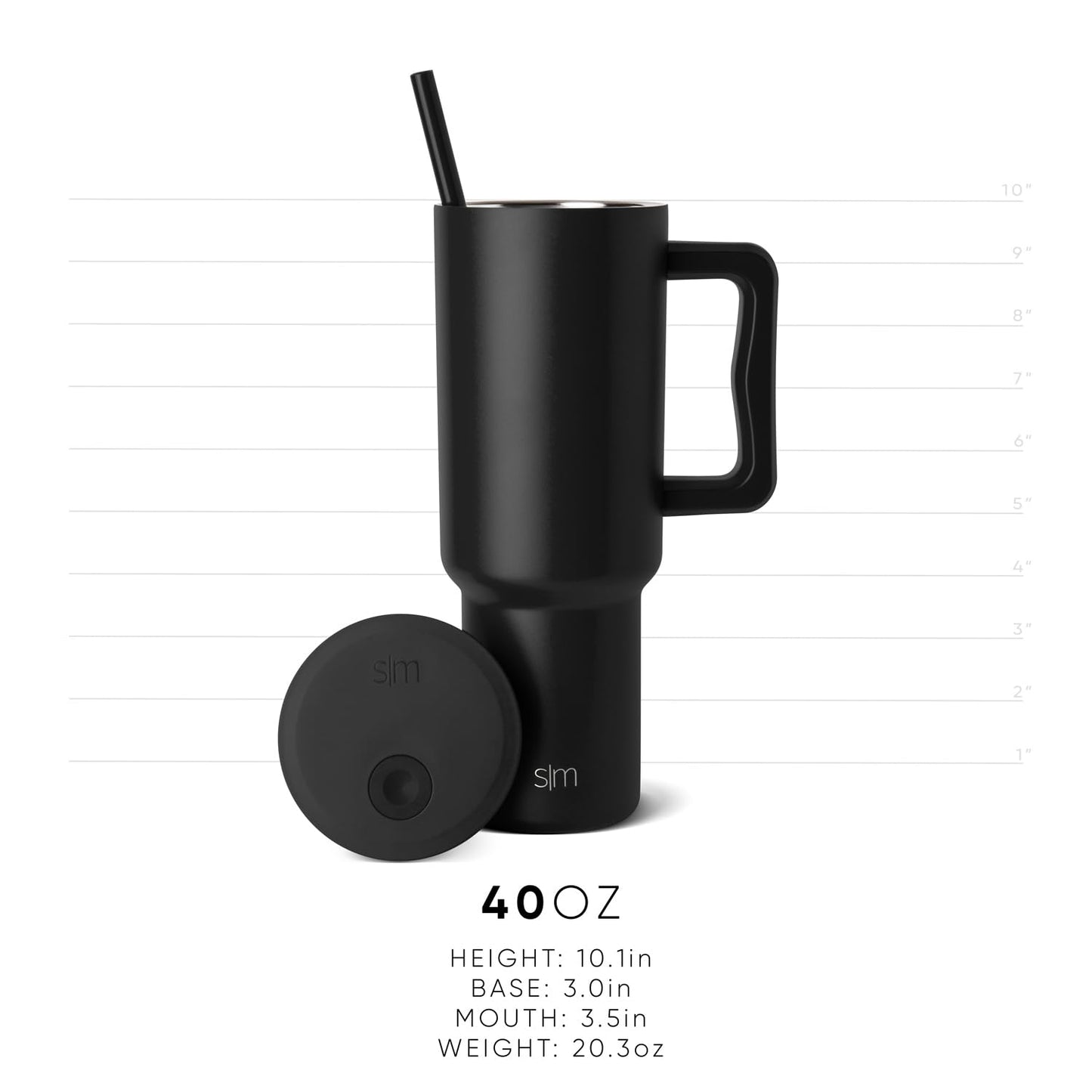 Simple Modern Halloween 40 oz Trek Tumbler with Handle and Straw Lid | Cup Holder Friendly Insulated Stainless Steel Travel Mug | Pumpkin & Leaves