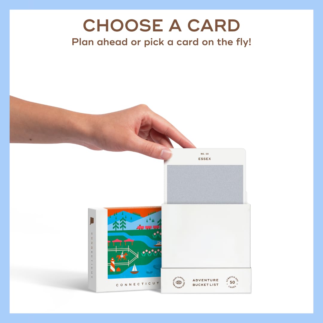 Reach International Outfitters Connecticut Adventure Bucket List: 50 Scratch-Off Cards for Outdoor Activities, Tourist Attractions, and Road Trips - Perfect Travel Gift and Guide for Exploring