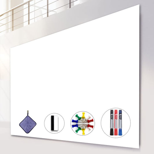 Dry Erase Sticker for Wall, White Board Stickers, 4' x3' Whiteboard Wall Paper Roll, 48 x 36 inches Dry Erase Paper, AFMAT White Board Stick on Wall, PET Dry Erase Surface, No Ghost, 3 Markers