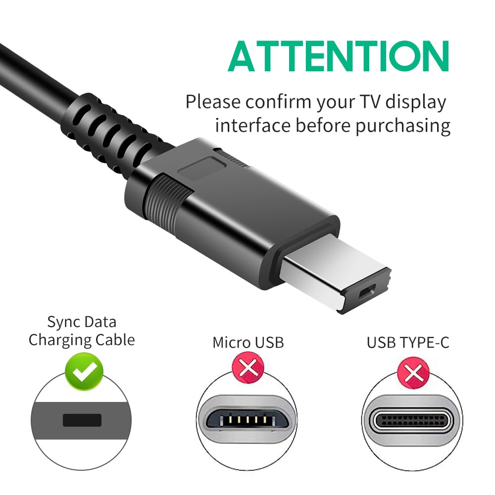 CASIMY XBR-65X900E DC Plug Cord Sync Data Charging Cable Compatible with Sony ACDP-240E01 ACDP-240E02 5X9400E 65X9400E 55X930D 55X930E 65X930D 65X900E 65X905E 75X900E 75X900E 4K LED TV Charger Adapter
