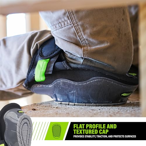 AWP Gel Stabilizer Flooring Roofing, Decking Non-Skid Knee Pads with Dual Layer Padding and Shock Stabilizer Caps | One Size