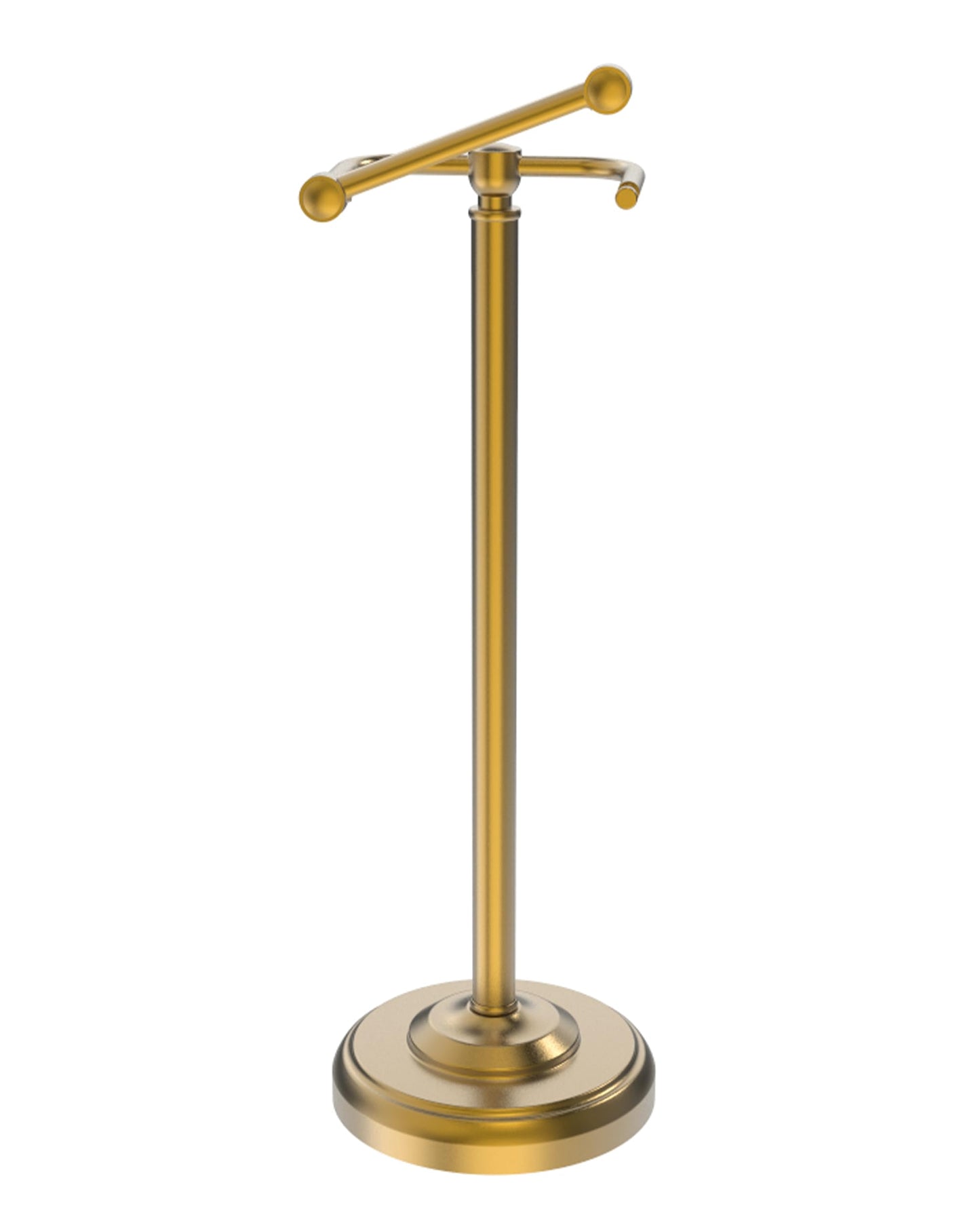 WZKALY Toilet Paper Holder Stand, Brushed Brass Toilet Paper Holder Free Standing, Post Pivoting Design & Stable Weighted Base SUS304 Stainless Steel for Bathroom(Mega Roll)